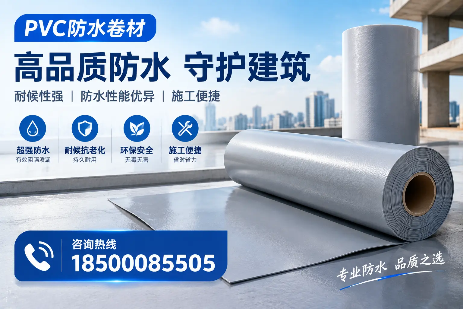 PVC防水卷材的防水效果评测,适合潜江的科学依据